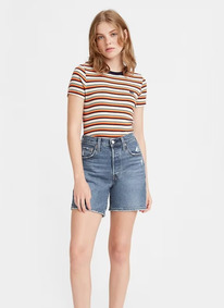 LS 501� ORIGINAL MID THIGH WOMENS SHORTS Salsa Middle - Medium Wash