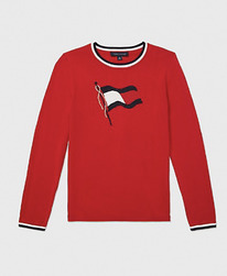 TH SHIMMER FLAG LOGO SWEATER Scarlt Multi