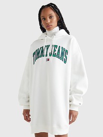TH COLLEGIATE HOODIE DRESS White
