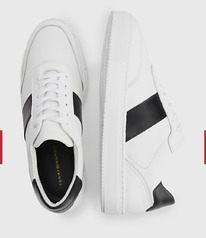 TH STRIPE CUPSOLE LEATHER SNEAKER White / Black