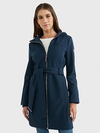 TH BELTED HOODED PARKA Navy