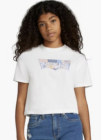Levi MEET AND GREET LOGO TEE BIG GIRLS S-XL White Alyssum - White
