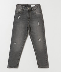 Lefties JEANS MOM FIT ROTOS GRIS MEDIO