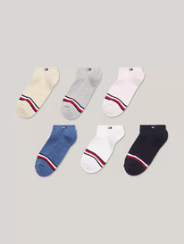 TomH ������� Signature Stripe Ankle Sock 6-Pack Lucent White / Multi ���
