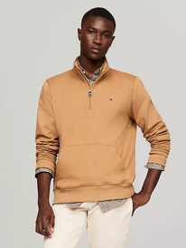 TomH Quarter-Zip Fleece Sweatshirt Pinecone Tan