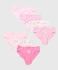 Matalan / 7 Pack Pink Bunny Briefs (1-11yrs)