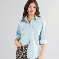 Mandmdirect Board Angels Womens Denim Shirt Mid Blue