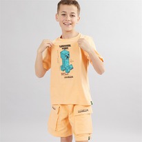 Mandmdirect MINECRAFT Boys T-Shirt And Shorts Set Orange