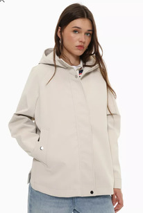 Lefties Short rubberised parka Ecru/beige