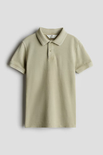  Cotton piqu polo shirt Light khaki green
