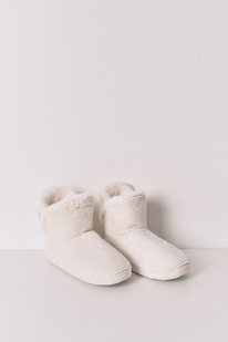 womensecret Womensecret Wei&szlig;e gerippte Lurex - Hausschuhe