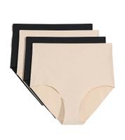 outlet46 4er Pack Damen komfortabler Taillen-Slip Unterw&auml;sche aus glatter M