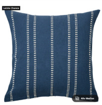 ikea KRUTBRNNARE Kissenbezug, blau elfenbeinwei/Streifen, 50x50 cm