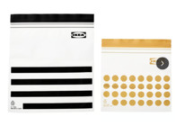 ikea ISTAD Beutel, wiederverschliebar, gemustert/schwarz gelb, 1/0.4 l