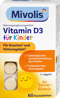 dm Vitamin D3 für Kinder Kautabletten 60 St, 51 g
