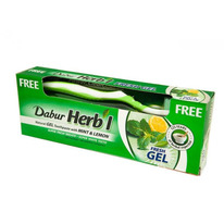 Dabur Herbl Green Gel Toothpaste Mint & Lemon with Toothbrush / ����� ������ ���