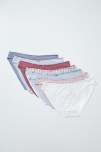 womensecret Pack 7 bragas cl&aacute;sicas algod&oacute;n estampado femenino