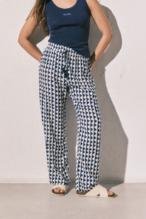 womensecret Blauer Hose mit geometrischem Print
