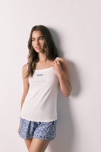 womensecret Wei&szlig;er kurzer Tr&auml;gershirt-Pyjama