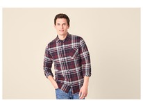 lidl Herren Flanell-Freizeithemd Karo/navy/rot