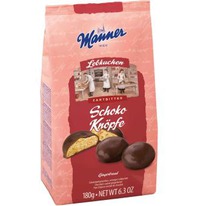 worldofsweets Manner Lebkuchen Schoko Kn&ouml;pfe Zartbitter 180g