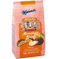 worldofsweets Manner Lebkuchen Marmelade Kn&ouml;pfe Zartbitter 180g