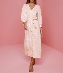 christmann  Rick Cardona Designer-Druckkleid m. G&uuml;rtel, puder