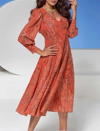 christmann  Ashley Brooke Designe-Druckkleid, papaya-gold
