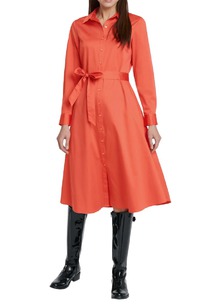 christmann  Rick Cardona Designer-Hemdblusenkleid m. G&uuml;rtel, orange
