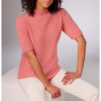 christmann  Création L Premium Merino-Kaschmir-Pullover, koralle-meliert