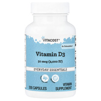 Vitacost, Everyday Essentials, ����-������� � ��������� D3, 50 ��� (2000 ��), 20