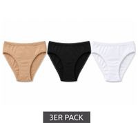 outlet46 3er Pack Damen Slips &ndash; Bequeme Baumwoll-Unterhosen mit elastischem Bund