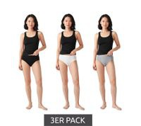 outlet46 3er Pack Damen Slips &ndash; Bequeme Baumwoll-Unterhosen mit elastischem Bund