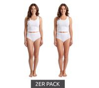 outlet46 2er Pack Damen Taillenslips &ndash; Bequeme High Waist Slips aus Baumwolle mi