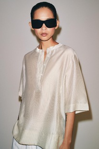 zara FLIESSENDE BLUSE MIT KURZEN &Auml;RMELN ZW COLLECTION